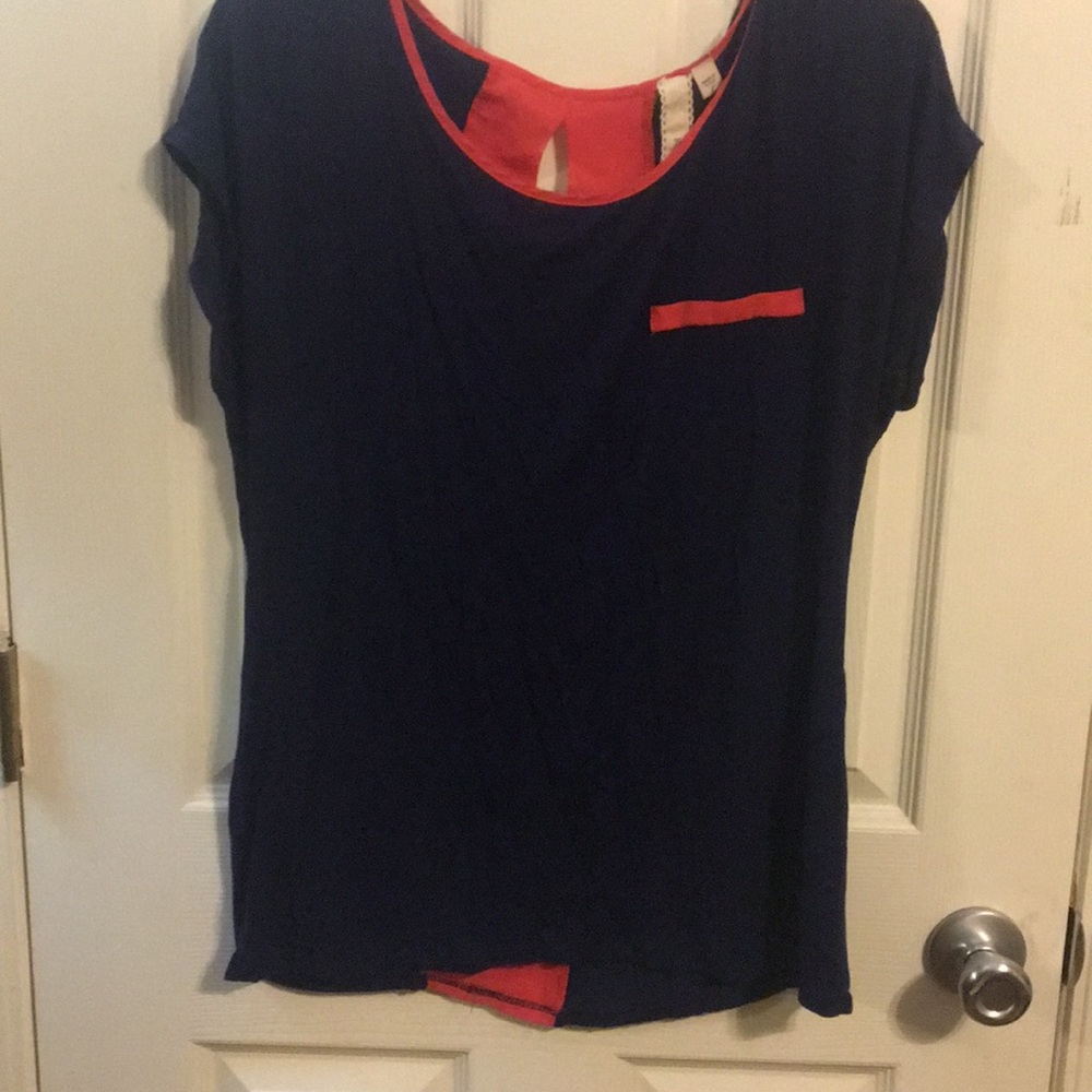 Navy and pink top